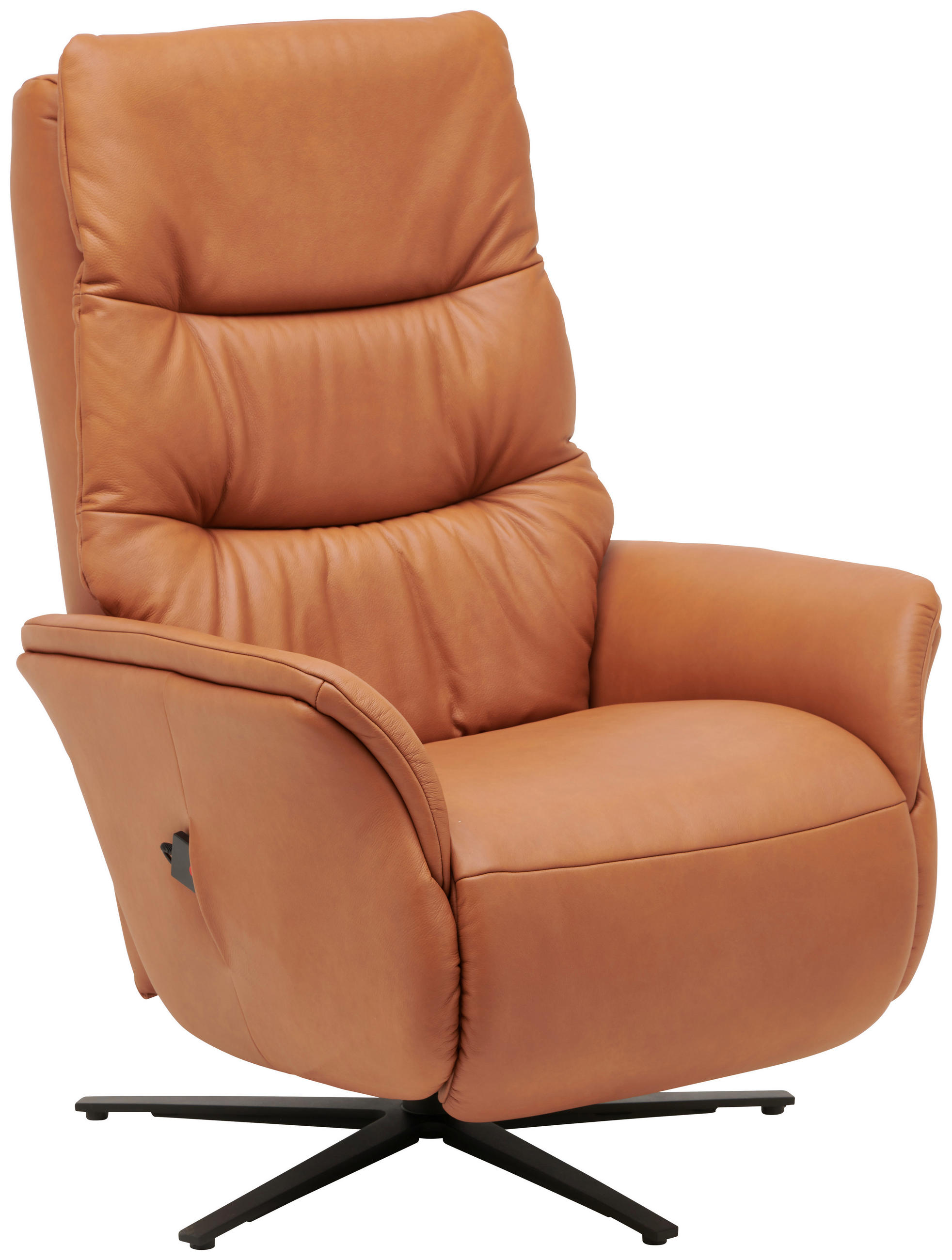MASSAGESESSEL Echtleder Cognac    - Cognac/Anthrazit, KONVENTIONELL, Leder/Metall (74/114/97cm) - Himolla
