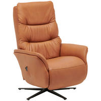 MASSAGESESSEL Echtleder Cognac    - Cognac/Anthrazit, KONVENTIONELL, Leder/Metall (74/114/97cm) - Himolla