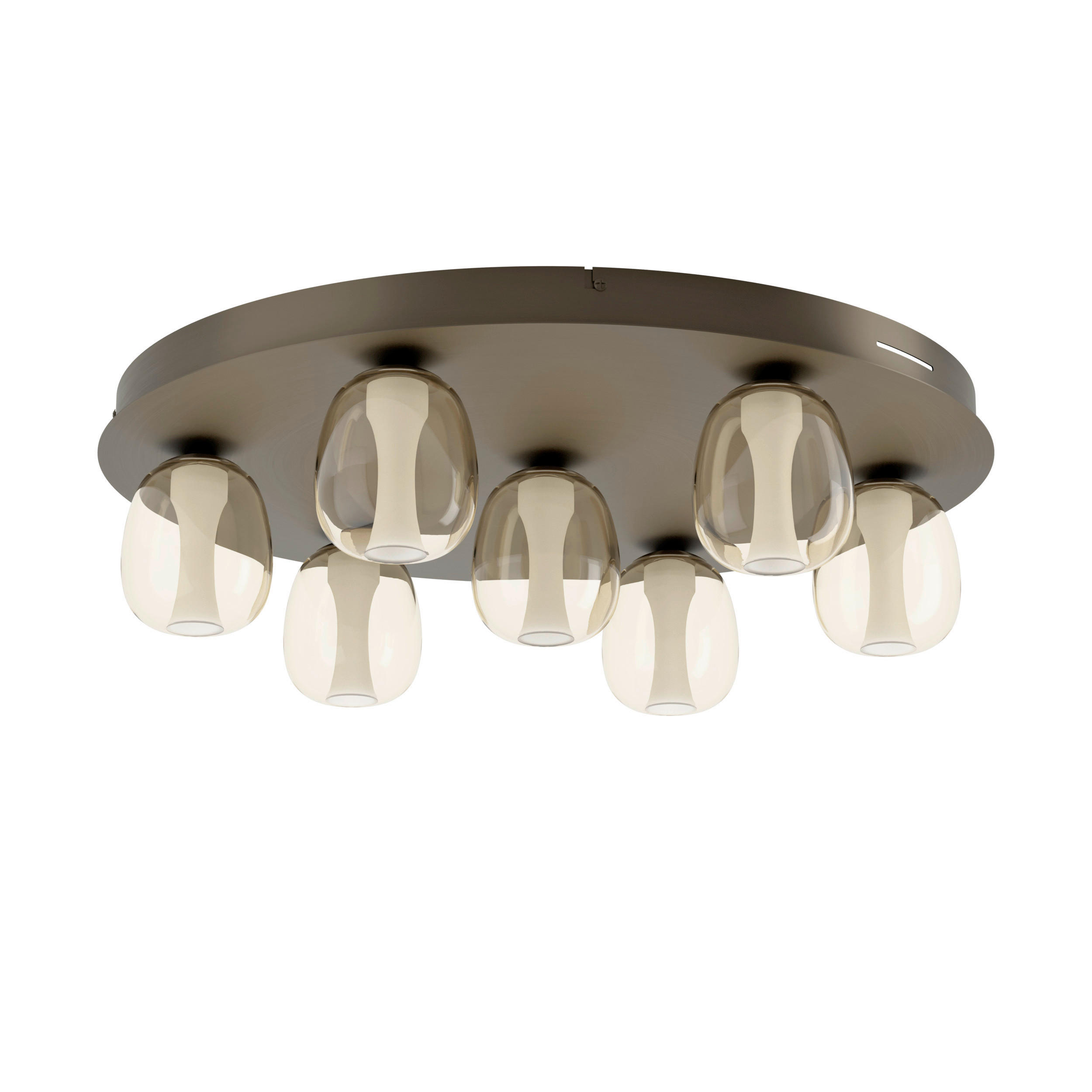 DECKENLEUCHTE Ferro 56/13,3 cm  - Braun/Bronzefarben, Design, Glas/Metall (56/13,3cm) - Eglo