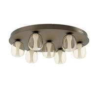 DECKENLEUCHTE Ferro 56/13,3 cm  - Braun/Bronzefarben, Design, Glas/Metall (56/13,3cm) - Eglo