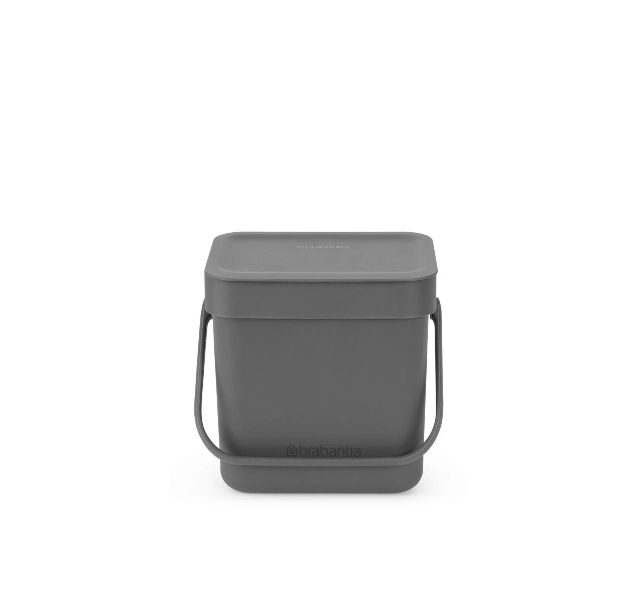 KOŠ ZA OTPAD  3 l   - siva/crna, Basics, plastika (13.9/17.4/18.8cm) - Brabantia