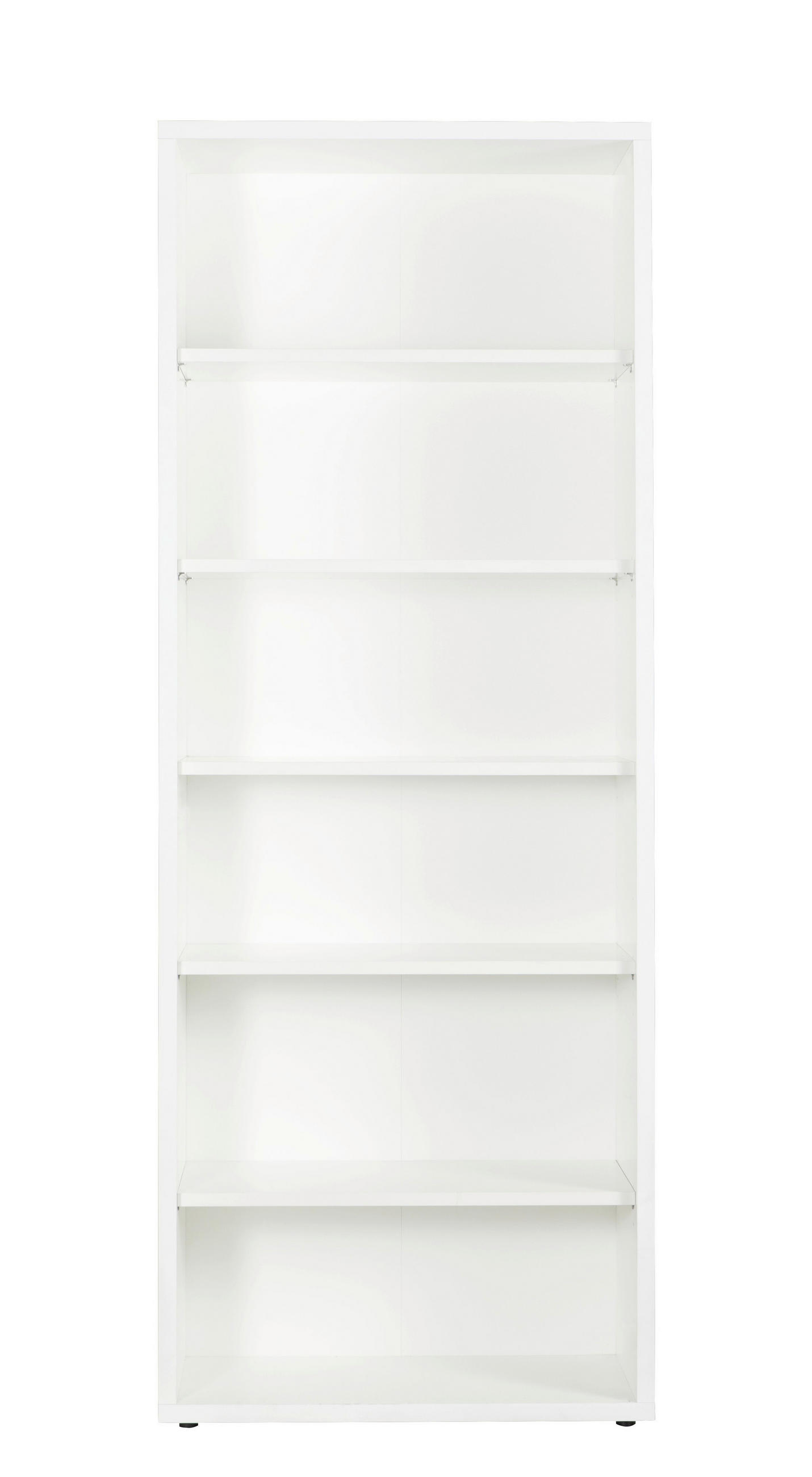 E-shop Carryhome REGÁL NA ŠANÓNY, biela s vysokým leskom, 81,6/217/35,7 cm