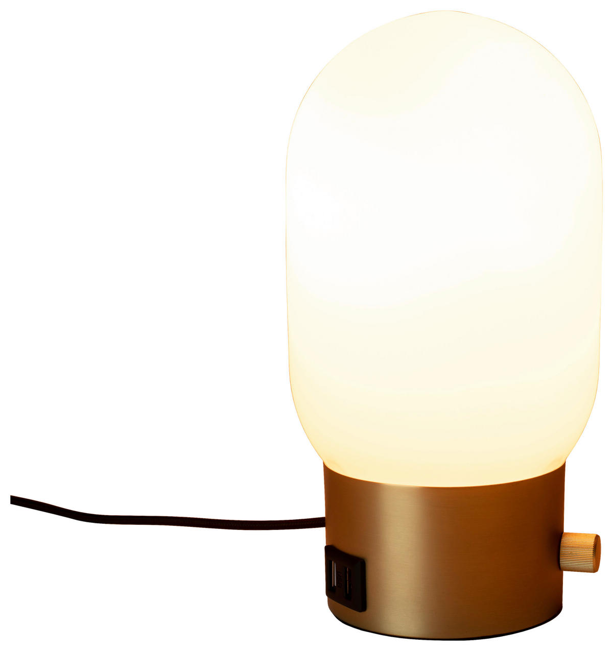 TISCHLEUCHTE - Goldfarben/Weiß, Basics, Glas/Metall (12,5/25,5cm) - Zuiver