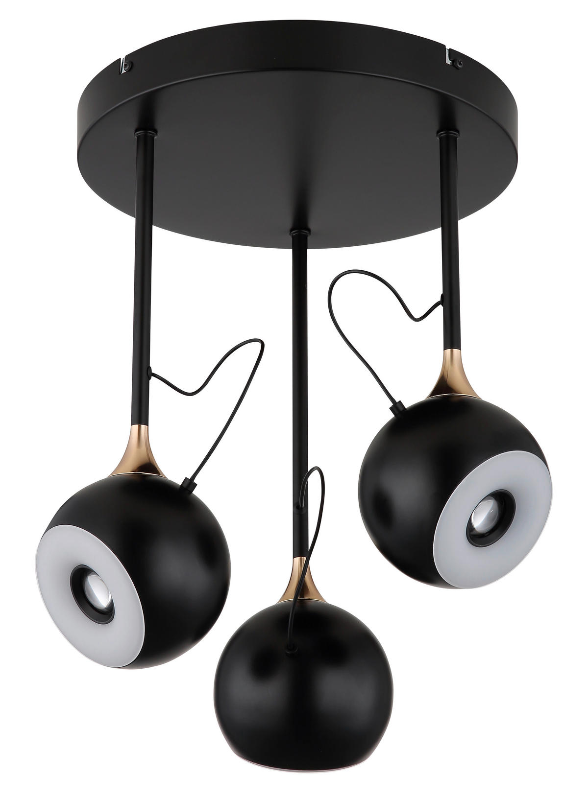 LED-DECKENLEUCHTE 32,5/42 cm   - Goldfarben/Schwarzchrom, Design, Kunststoff/Metall (32,5/42cm) - Globo