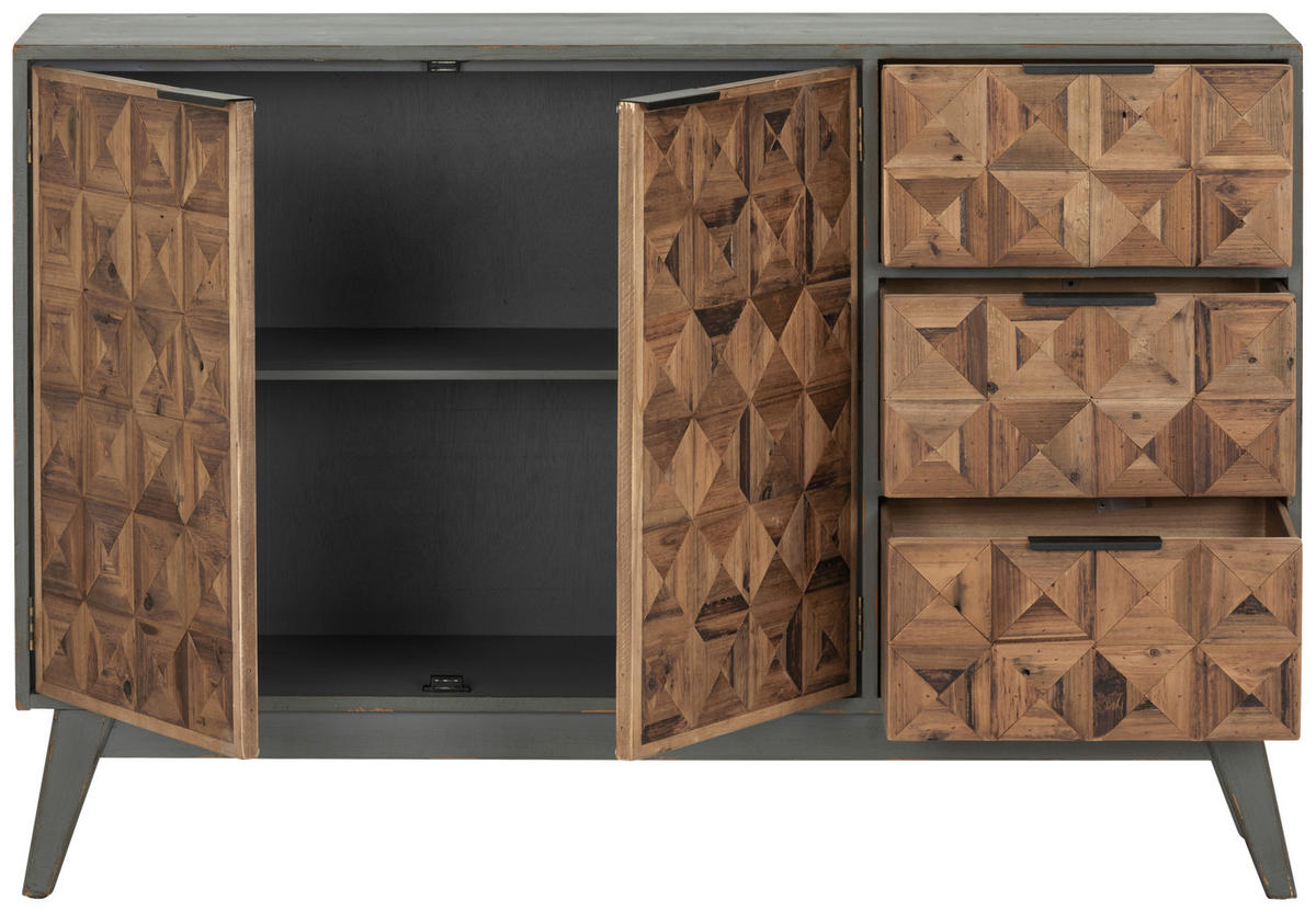 SIDEBOARD  in 120/81/34 cm  - Multicolor/Schwarz, KONVENTIONELL, Holz/Metall (120/81/34cm) - Livetastic