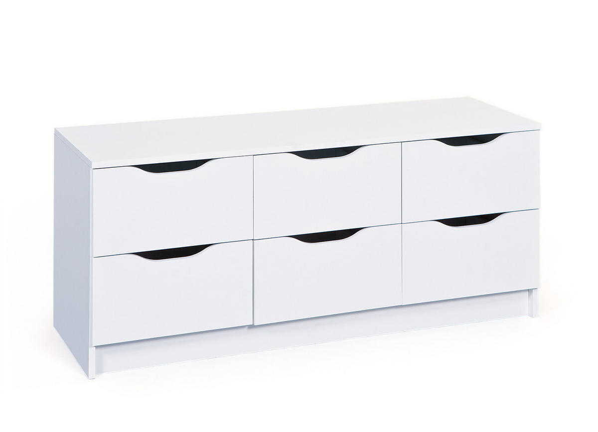 KOMODA, biela, 120/50/40 cm - biela, Lifestyle, kompozitné drevo (120/50/40cm) - MID.YOU
