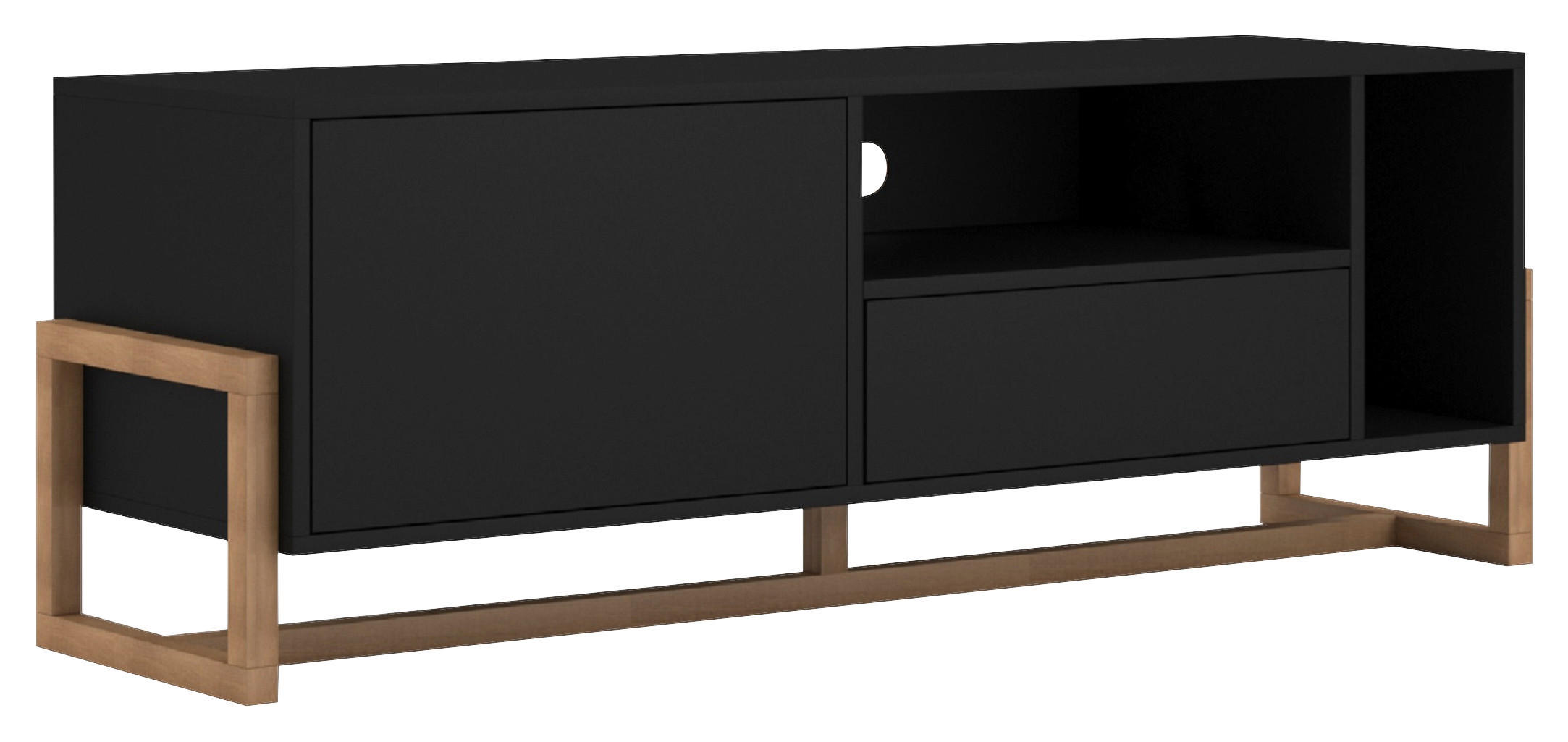 TV-ELEMENT 139,2/48,9/42 cm  - Buchefarben/Schwarz, Design, Holz/Holzwerkstoff (139,2/48,9/42cm) - MID.YOU