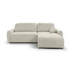 ECKSOFA LUNA Beige Struktur, Bouclé  - Beige/Schwarz, Basics, Kunststoff/Textil (260/161cm) - Livetastic
