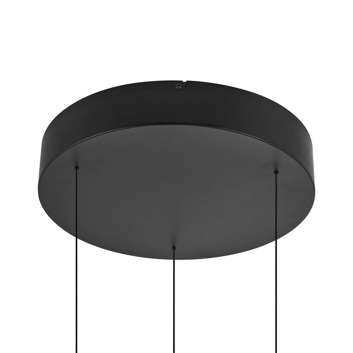 LED-HÄNGELEUCHTE Felis 57/60-180 cm   - Schwarz, Basics, Glas/Metall (57/60-180cm) - Novel