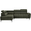 ECKSOFA Grün Velours  - Schwarz/Grün, Design, Textil/Metall (191/261cm) - Stylife