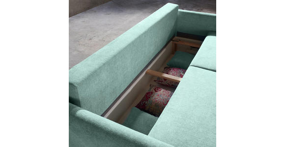 DREISITZER-SOFA in Textil Blau, Grün - Blau/Multicolor, Design, Holz/Textil (235/87/98cm) - Hom`in