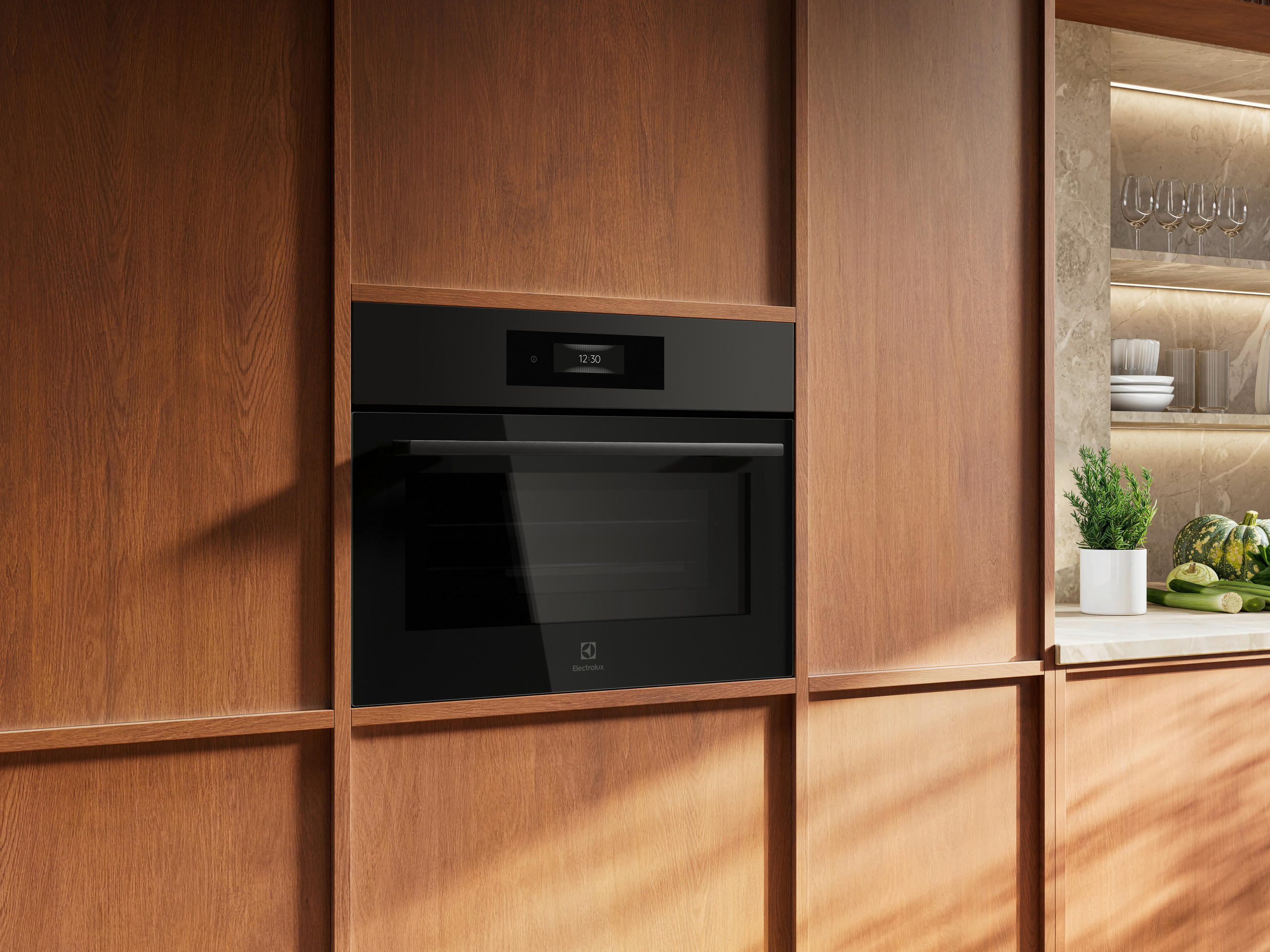 KOMPAKTBACKOFEN KVLBE28GT MattBlack  - Schwarz, Basics, Glas/Metall (59,5/45,5/56,7cm) - Electrolux