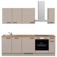 KÜCHENBLOCK Easytouch 240 cm  in Eichefarben, Sandfarben  - Sandfarben/Eichefarben, MODERN, Holzwerkstoff/Metall (240cm) - Nobilia