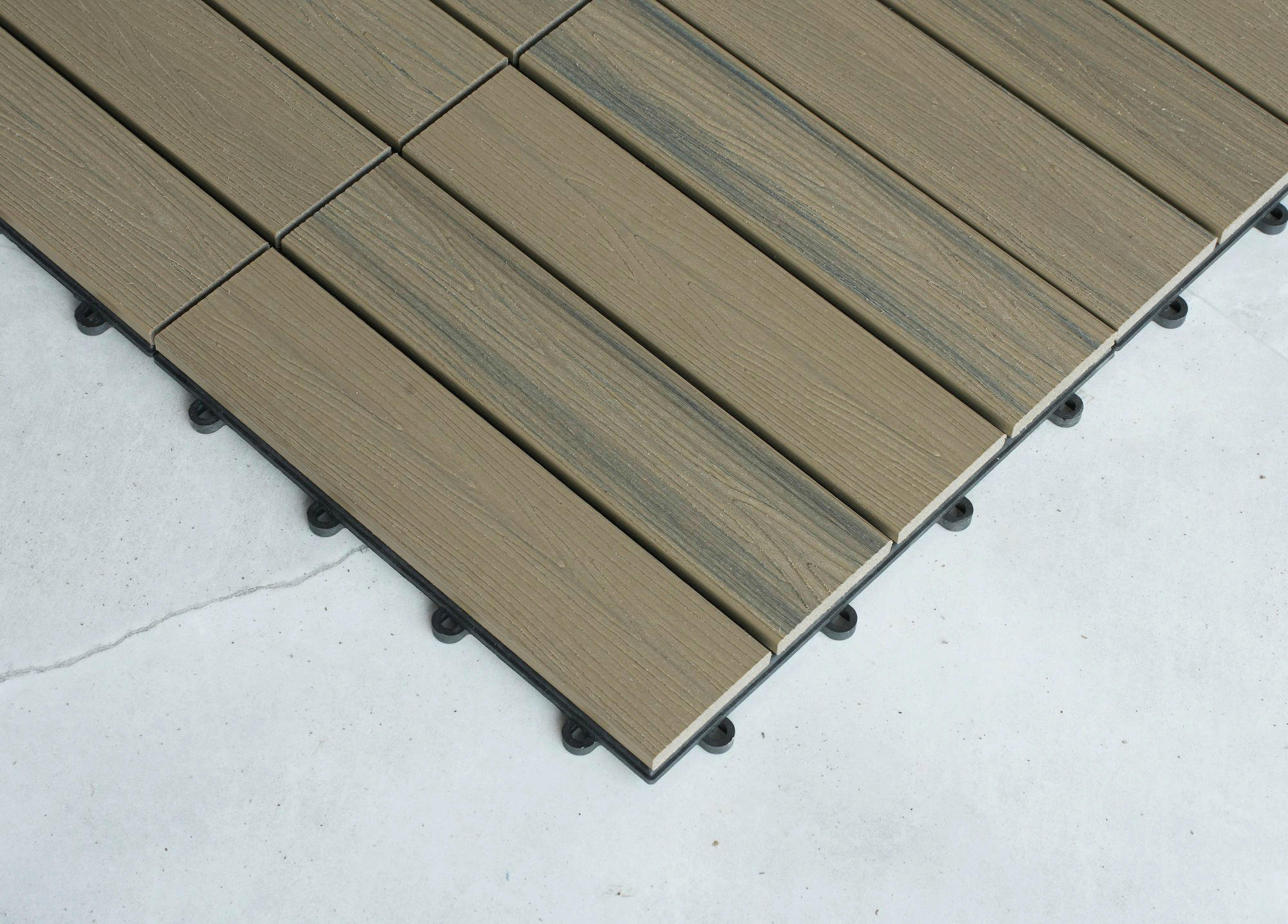 Thumbnail - Ambia Garden Terrassenfliese, Grau, Holzwerkstoff, 30x2.4x30 cm, Bsci, rutschfest, UV-beständig, Gartenzubehör, Terrasse...