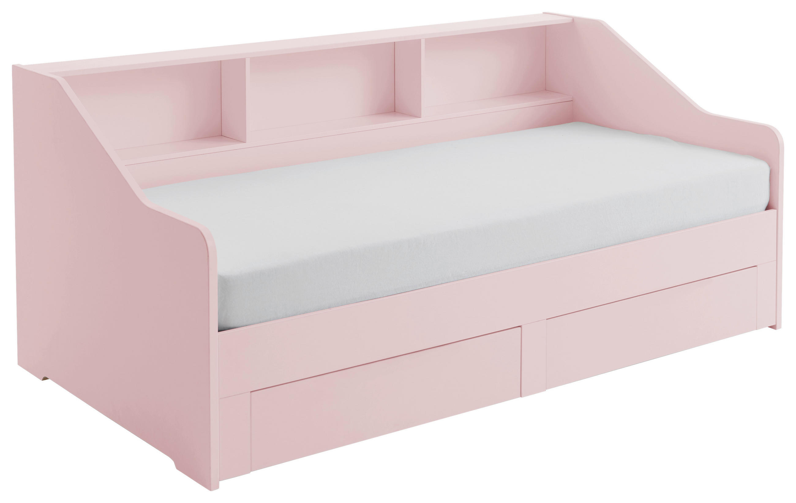 AUSZIEHBETT 90-180/200 cm  in Rosa  - Buchefarben/Rosa, KONVENTIONELL, Holzwerkstoff (90-180/200cm) - Carryhome