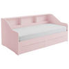 AUSZIEHBETT 90-180/200 cm  in Rosa  - Buchefarben/Rosa, KONVENTIONELL, Holzwerkstoff (90-180/200cm) - Carryhome