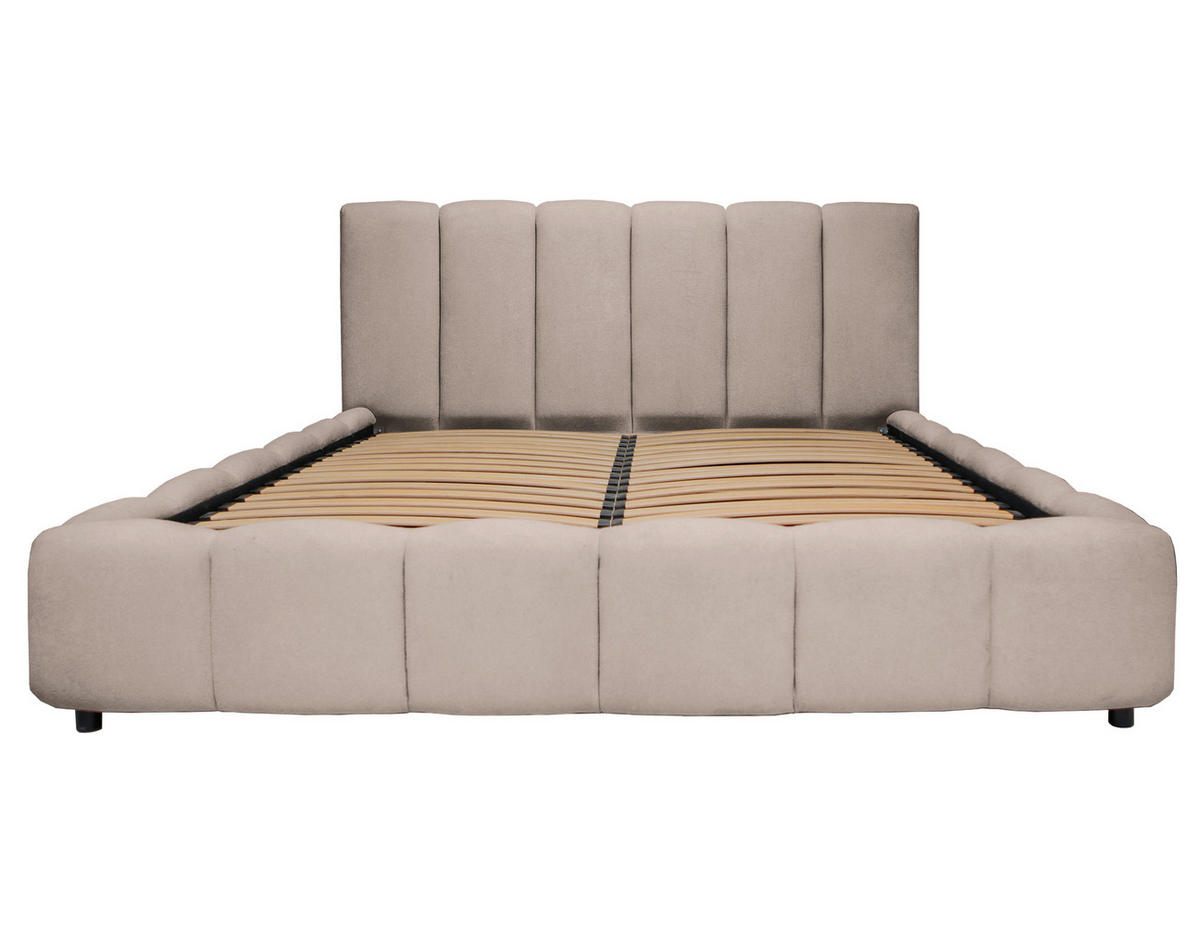 POLSTERBETT 160/200 cm  in Beige  - Beige/Schwarz, Konventionell, Holz/Kunststoff (160/200cm) - Carryhome