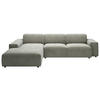 ECKSOFA in Cord Grauweiß  189/300 cm  - Grauweiß/Schwarz, Design, Kunststoff/Textil (189/300cm) - Pure Home Lifestyle