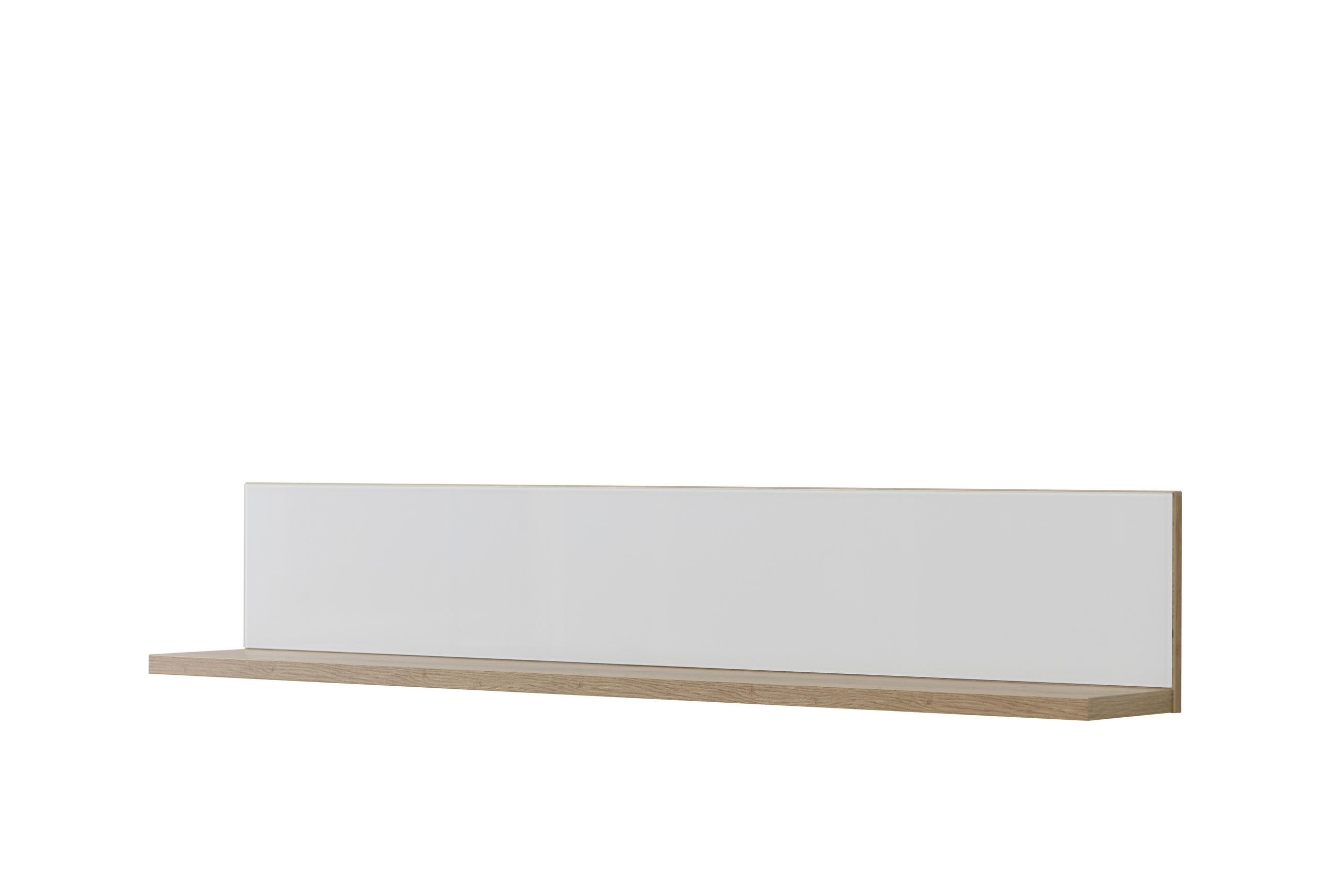 FALIPOLC 137,5/19,5/24,5 cm  - tölgyfa/fehér, Basics, faalapú anyag/Üveg (137,5/19,5/24,5cm) - Cantus