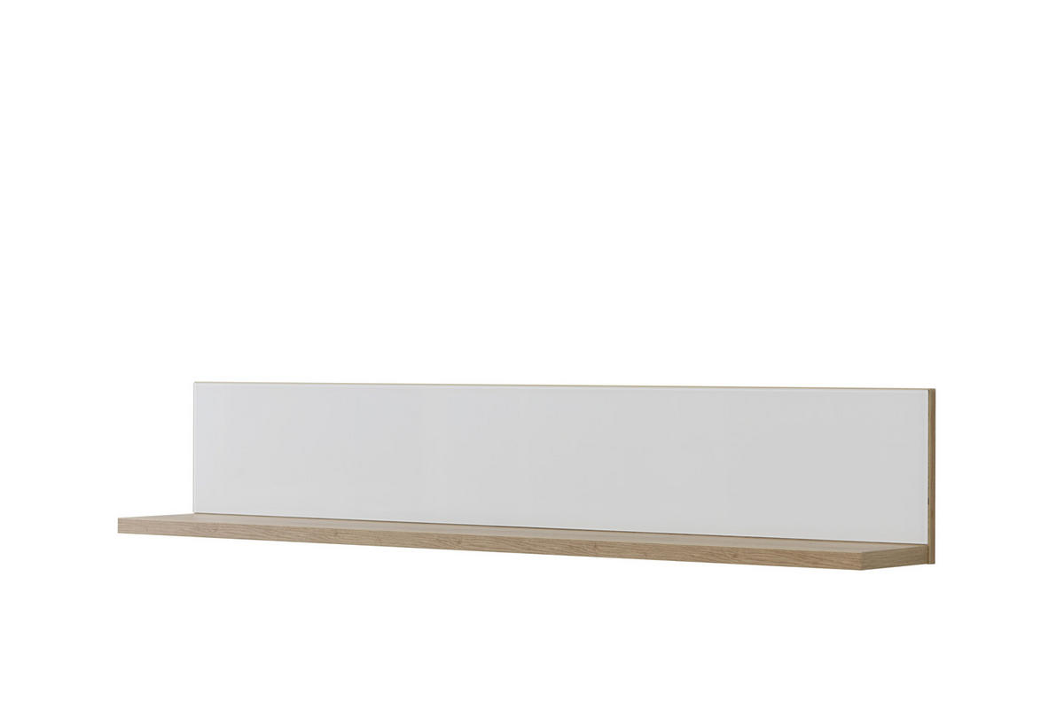 FALIPOLC 137,5/19,5/24,5 cm  - tölgyfa/fehér, Basics, faalapú anyag/Üveg (137,5/19,5/24,5cm) - Cantus