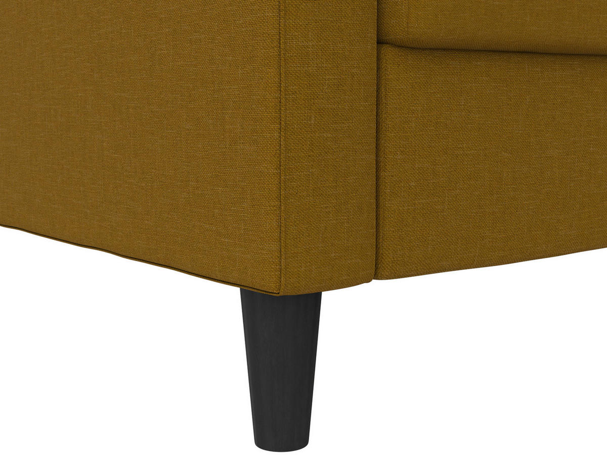 ECKSOFA PALERMO Currygelb Webstoff, Leinenoptik Schlaffunktion, Stauraum  - Currygelb/Schwarz, Basics, Kunststoff/Textil (213/154cm) - Livetastic