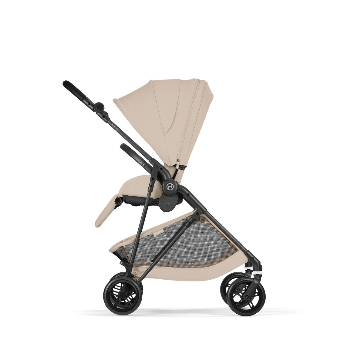 KINDERWAGEN  Melio Carbon  Almond Beige  - Beige/Schwarz, Basics, Textil/Metall (82-91/49/96,5 - 107cm) - cybex GOLD