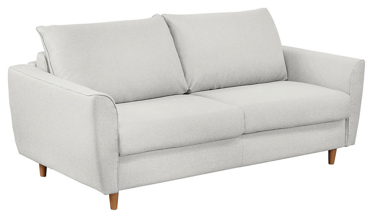 SCHLAFSOFA in Textil Grau  - Buchefarben/Grau, Design, Holz/Textil (195/90/102cm) - Livetastic