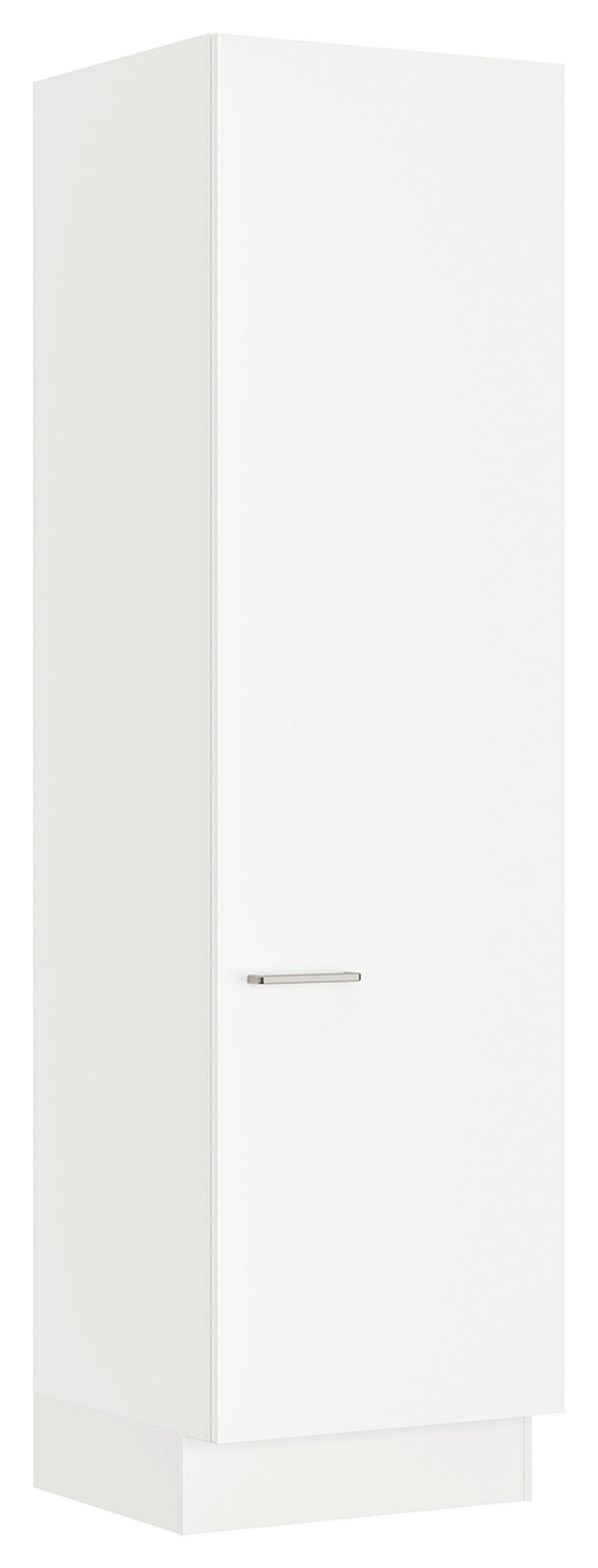 MEHRZWECKSCHRANK 60/216,6/58,2 cm  in Weiß  - Edelstahlfarben/Weiß, MODERN, Holzwerkstoff/Metall (60/216,6/58,2cm) - Nobilia