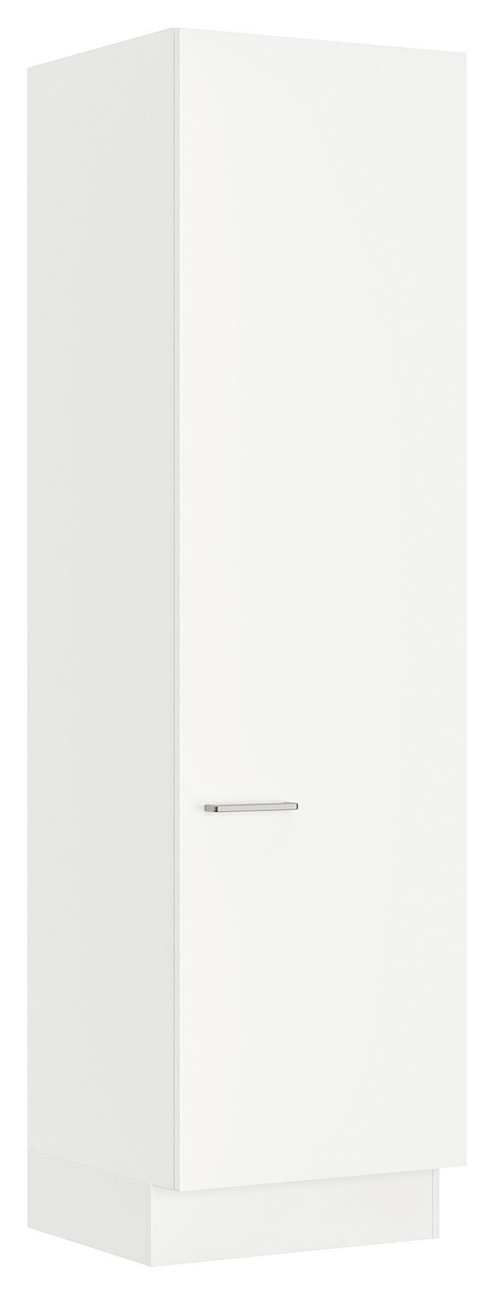 MEHRZWECKSCHRANK 60/216,6/58,2 cm  in Weiß  - Edelstahlfarben/Weiß, MODERN, Holzwerkstoff/Metall (60/216,6/58,2cm) - Nobilia