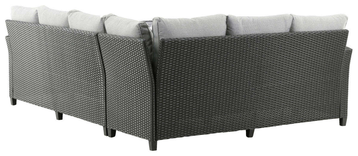DINING-LOUNGESET  - Schwarz, KONVENTIONELL, Kunststoff (173/227cm) - Gardenson