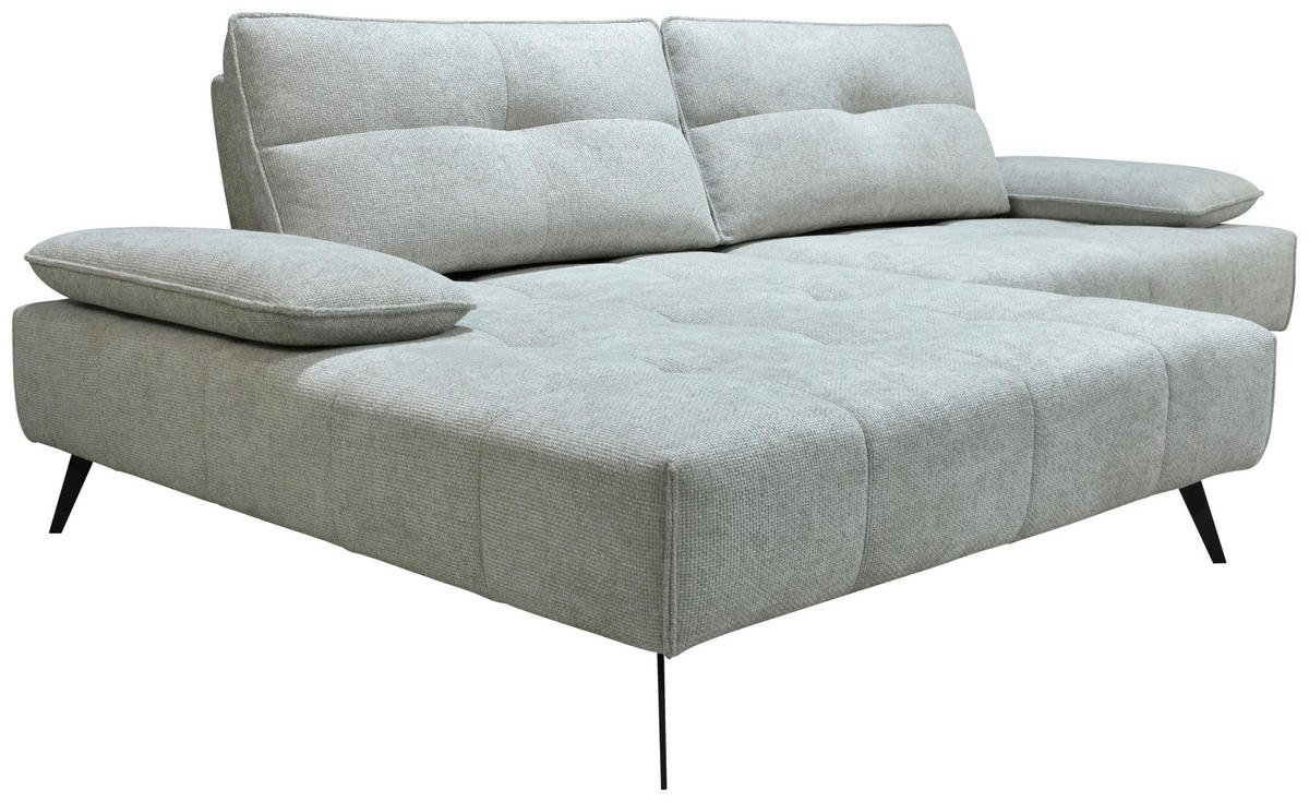 ECKSOFA Ottomane links  Greige Chenille  - Greige/Schwarz, Design, Textil/Metall (188/284cm) - Stylife