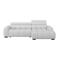 ECKSOFA Greige Webstoff  - Greige/Schwarz, Trend, Kunststoff/Textil (285/168cm) - Livetastic