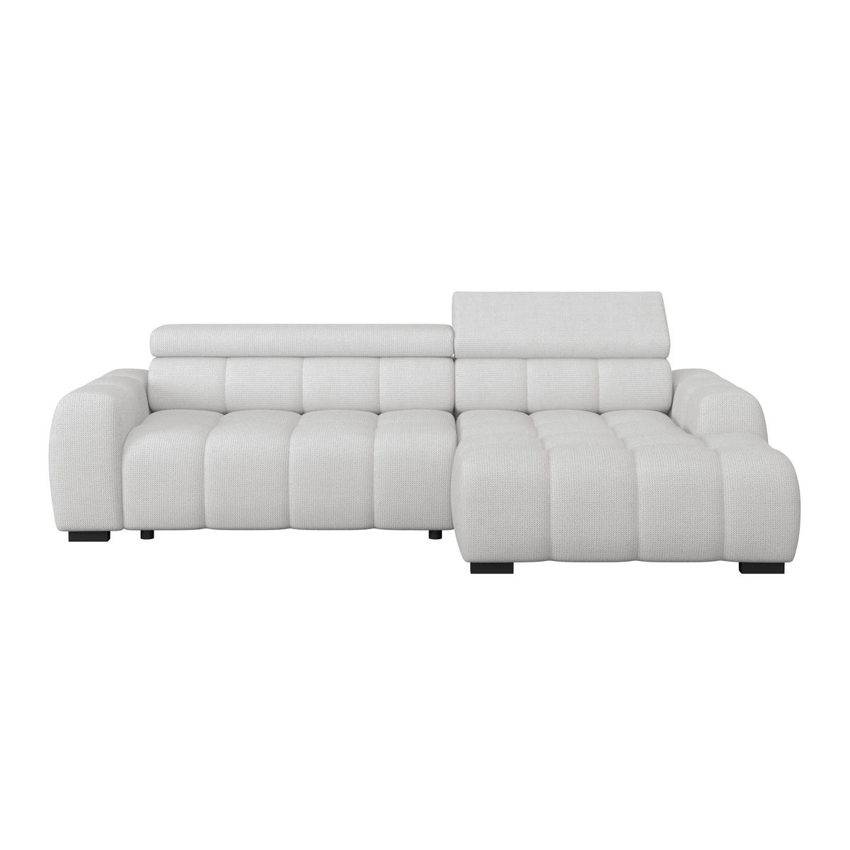 ECKSOFA Greige Webstoff  - Greige/Schwarz, Trend, Kunststoff/Textil (285/168cm) - Livetastic