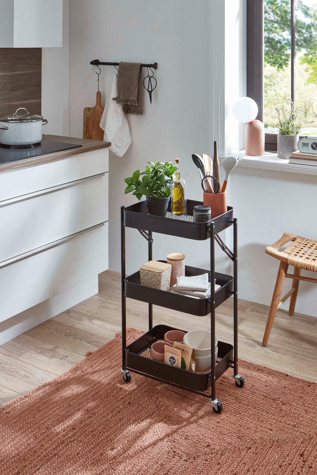 EINKAUFSTROLLEY  - Schwarz, Design, Metall (44/78/31cm) - MID.YOU