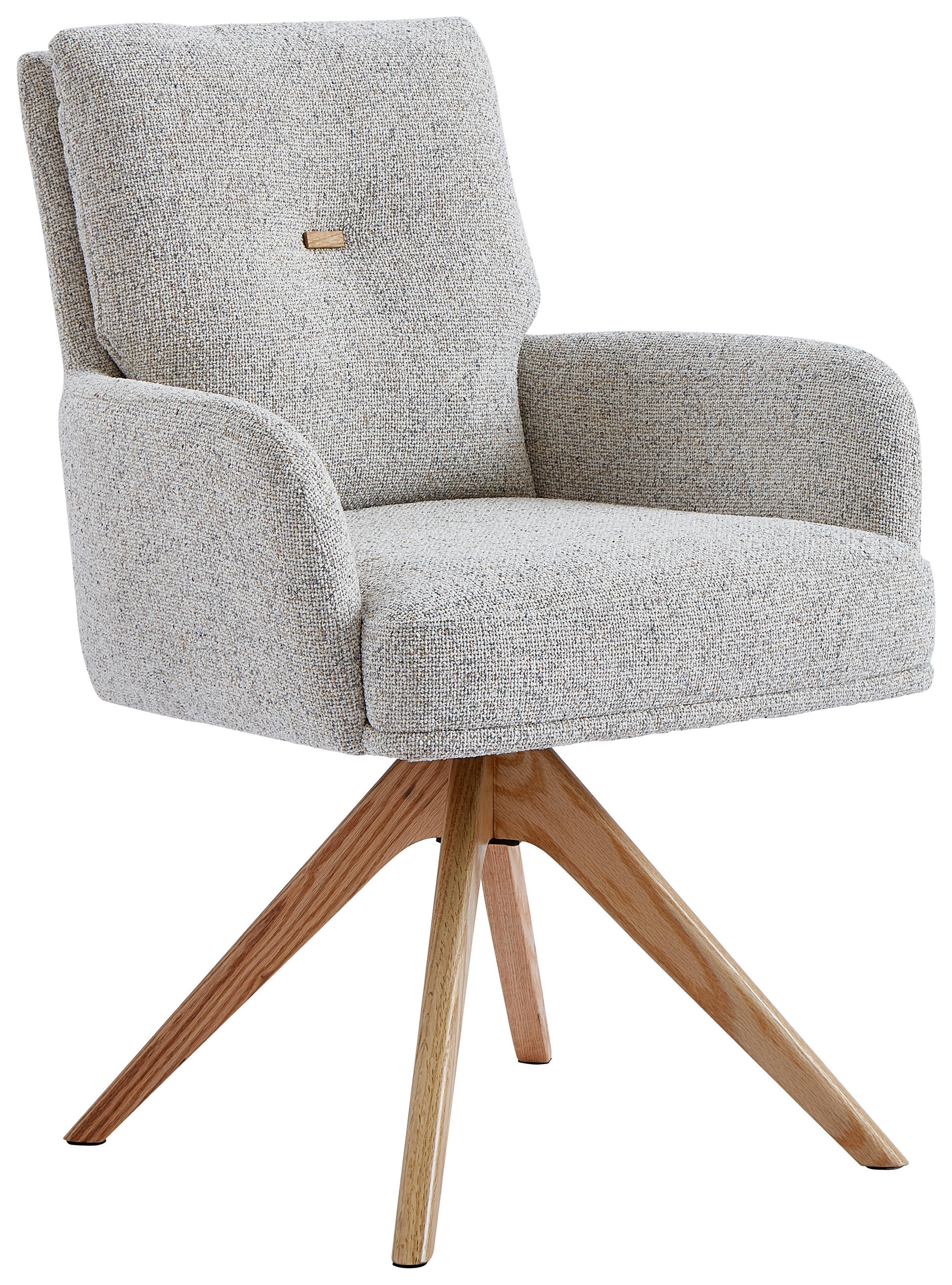ARMLEHNSTUHL  in Webstoff  - Eichefarben/Beige, Design, Holz/Textil (60,5/67/88cm) - Novel