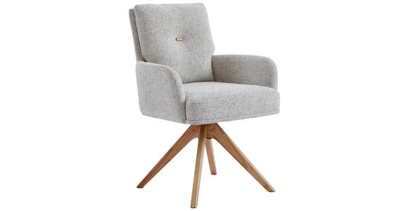 ARMLEHNSTUHL in Webstoff - Eichefarben/Beige, Design, Holz/Textil (60,5/67/88cm) - Novel