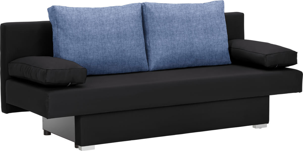 ROZKLÁDACÍ POHOVKA, textil, modrá, černá - modrá/černá, Design, textil/plast (190/74-86/80cm) - Carryhome