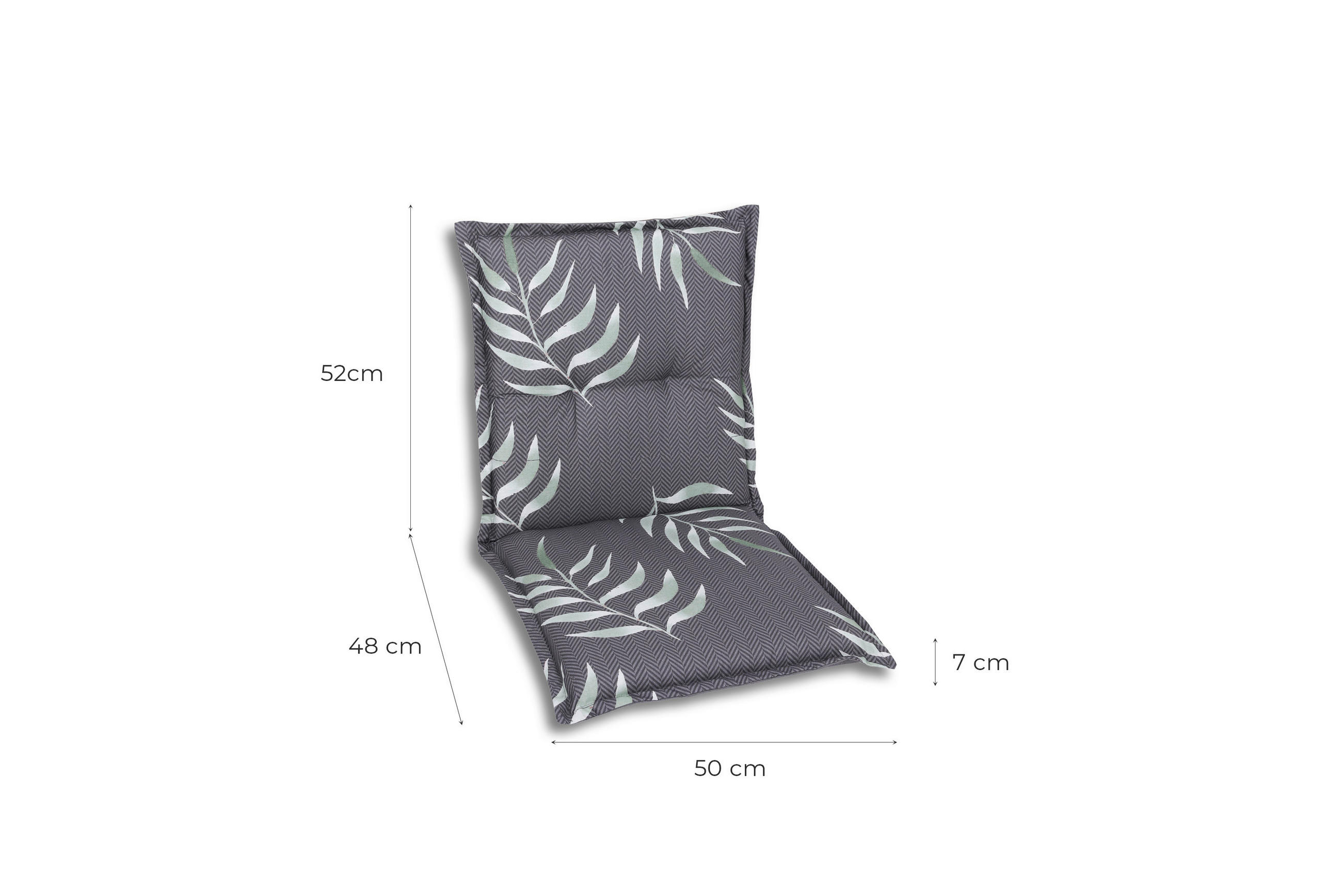 SESSELAUFLAGE Blätter  - Anthrazit/Grün, Basics, Textil (50/100cm)