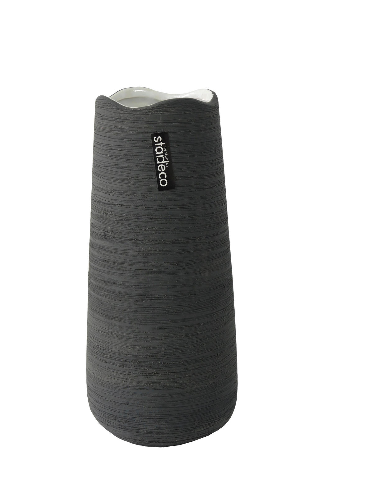 VÁZA, keramika, 25 cm - šedá, Basics, keramika (25/11/11cm)