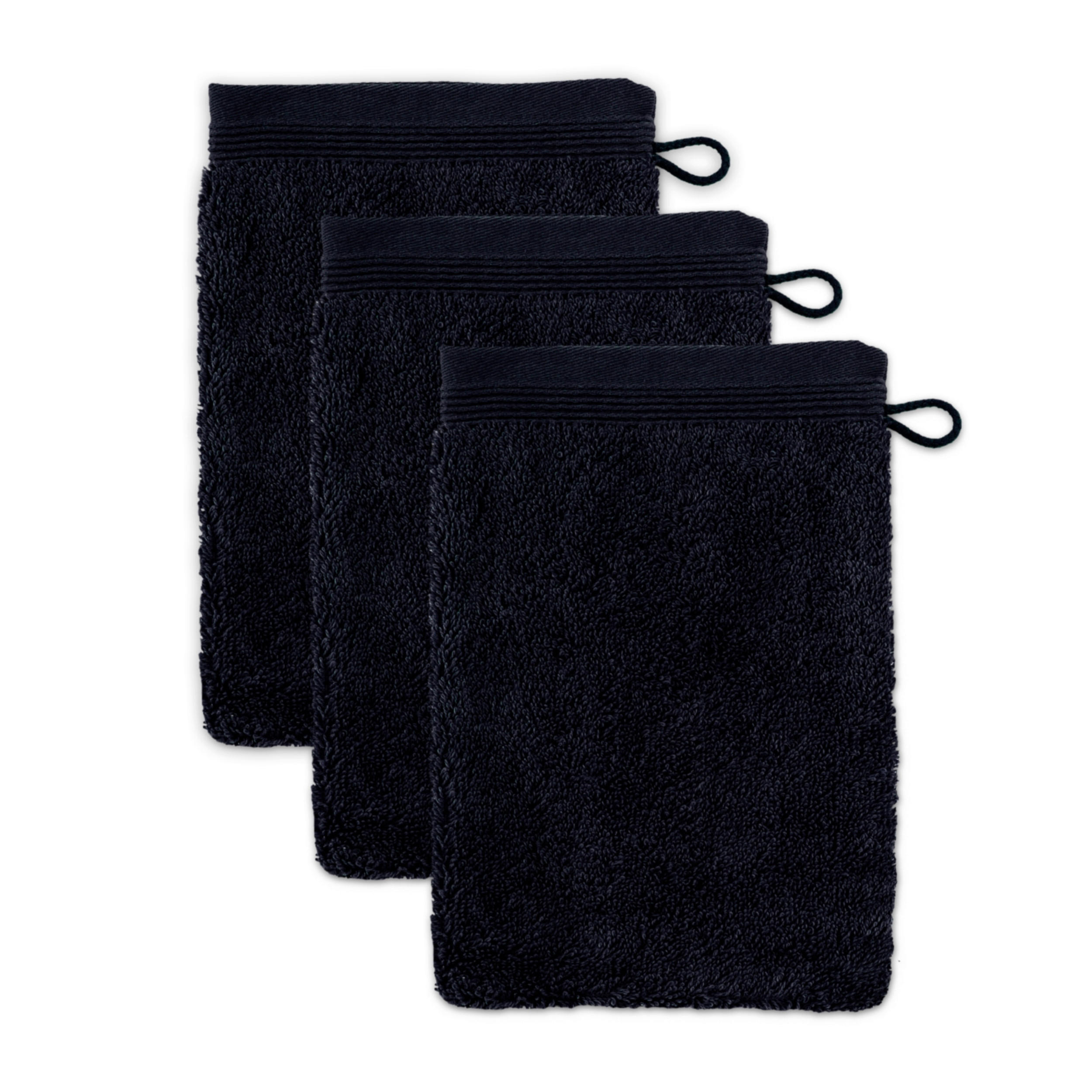 FROTTIERSET Superwuschel Schwarz 3-teilig  - Schwarz, Basics, Textil (15/20cm) - Moeve