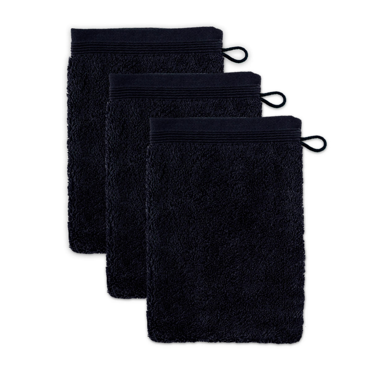 FROTTIERSET Superwuschel Schwarz 3-teilig  - Schwarz, Basics, Textil (15/20cm) - Moeve