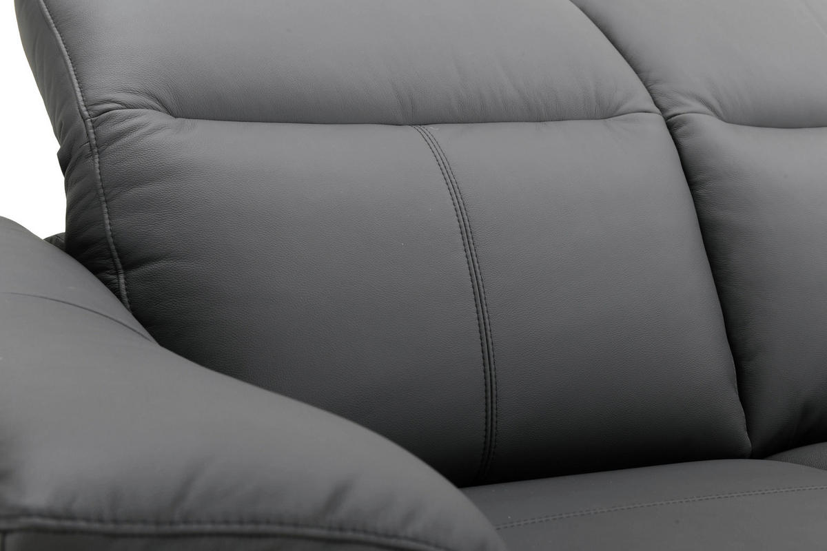 ECKSOFA  Lederlook Kombination Echtleder/Lederlook Schwarz  - Schwarz, Design, Leder/Textil (254/168cm) - Xora