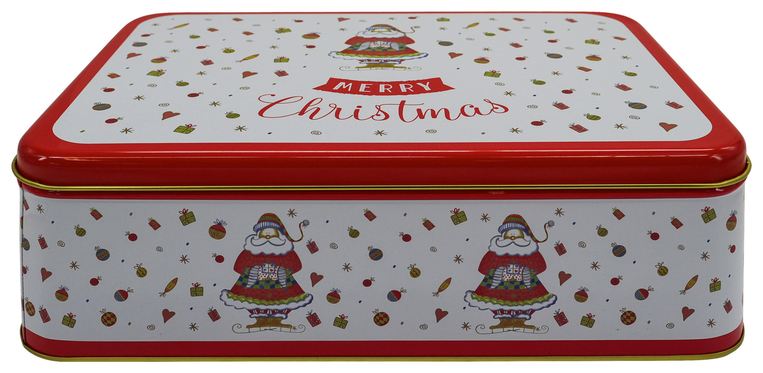 KEKSZESDOBOZ  4.54 l  - szilvaszínű/aranyszínű, Lifestyle, fém (26/18,5/9,4cm) - X-Mas