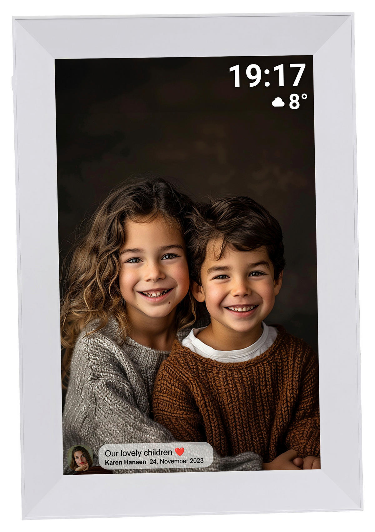 DIGITALER BILDERRAHMEN - Weiß, Design, Kunststoff (26/18/2,5cm) - DENVER