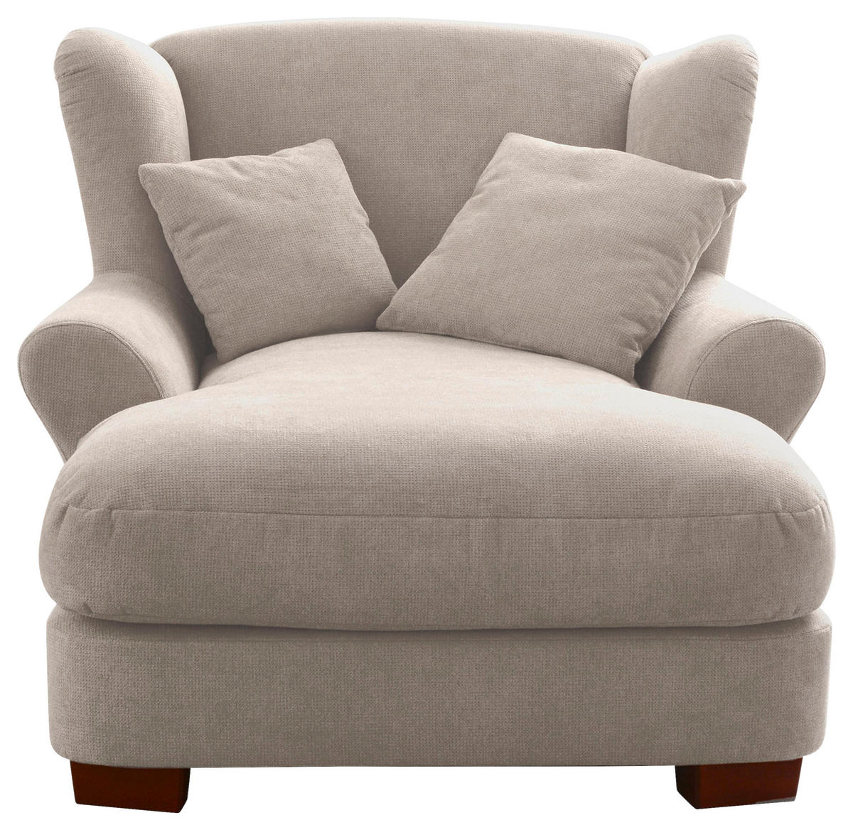 XXL-SESSEL Flachgewebe Creme    - Creme, ROMANTIK / LANDHAUS, Holz/Textil (120/101/142cm) - Cantus