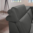 ECKSOFA in Echtleder Anthrazit  - Anthrazit/Alufarben, Design, Leder/Metall (242/271cm) - Cantus