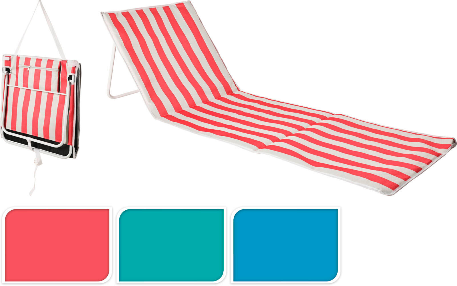 PLÁŽOVÉ KŘESLO, plast - vícebarevná, Basics, plast (153/53/3cm)