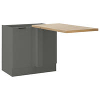 ECKUNTERSCHRANK 105/90/60 cm  - Schwarz/Graphitfarben, Basics, Holzwerkstoff/Metall (105/90/60cm) - Carryhome