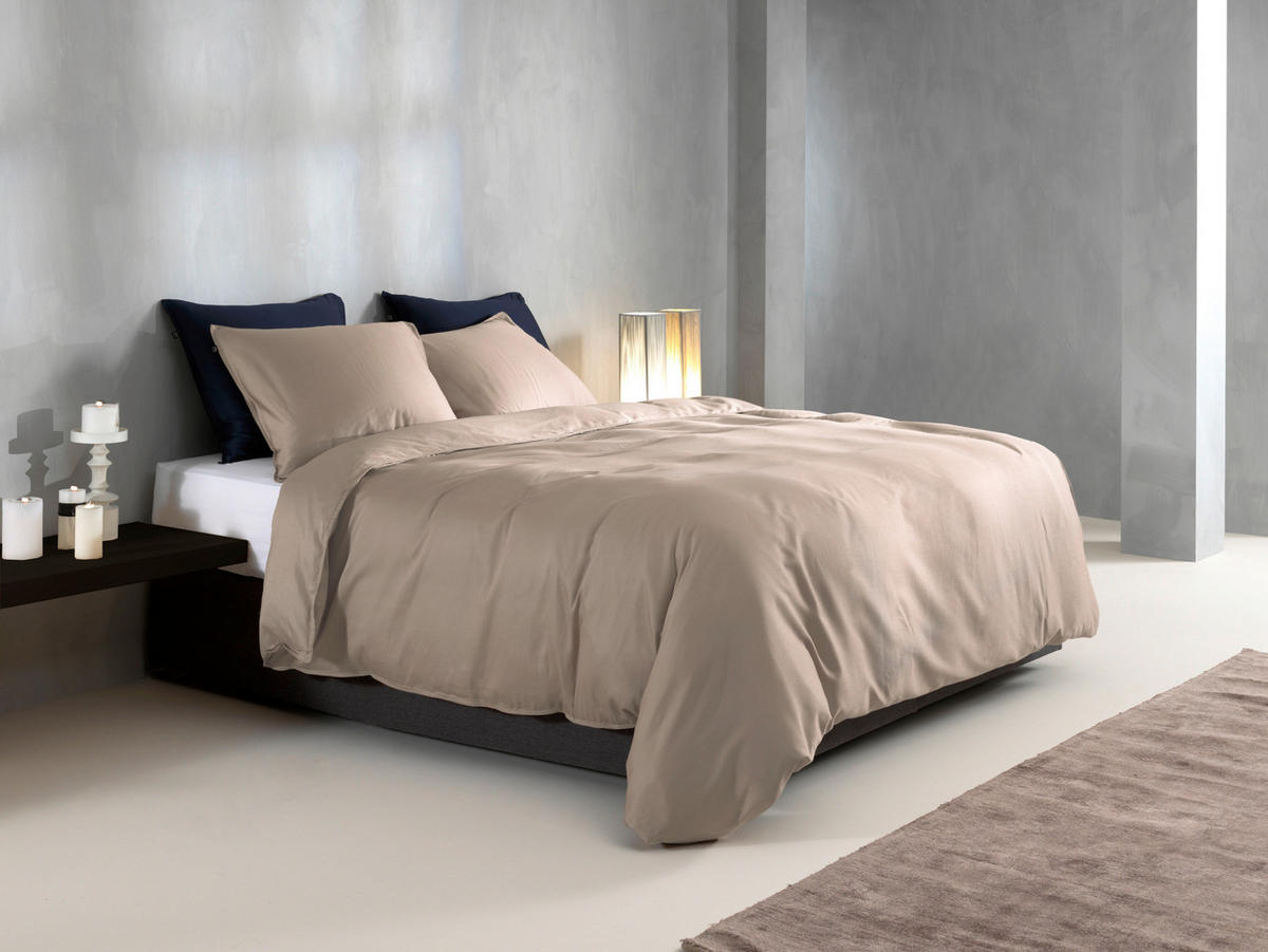 BETTWÄSCHE 3-teilig Satinado Makosatin 200/200 cm  - Sandfarben, Basics, Textil (200/200cm)