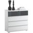 KOMMODE - Anthrazit/Alufarben, Design, Glas/Holzwerkstoff (80/80/40cm) - Moderano KOMMODE - Anthrazit/Alufarben, Design, Glas/Holzwerkstoff (80/80/40cm) - Moderano